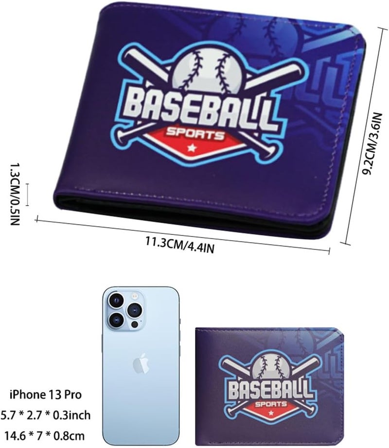 Jonyee Boys Wallet for Kids and Teenager, Funny Leather Bifold Purse with Zipper Coin Pocket and Card Cash Holder for Youth Men, Cool Cartoon Game Wallet for Kids Gifts -Baseball Bat - Image 3